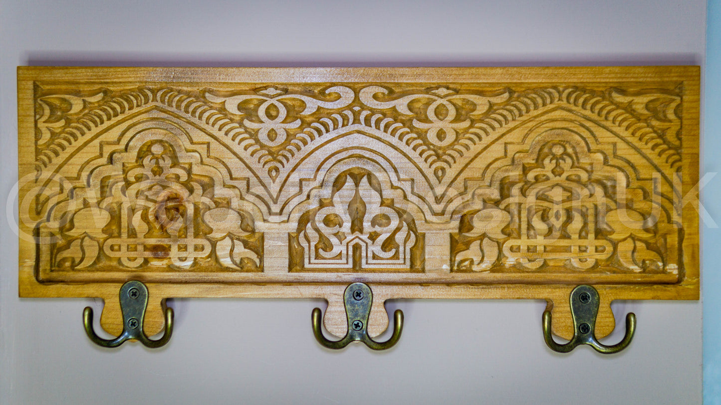 Alhambra Elegance: Carved Coat Hanger.