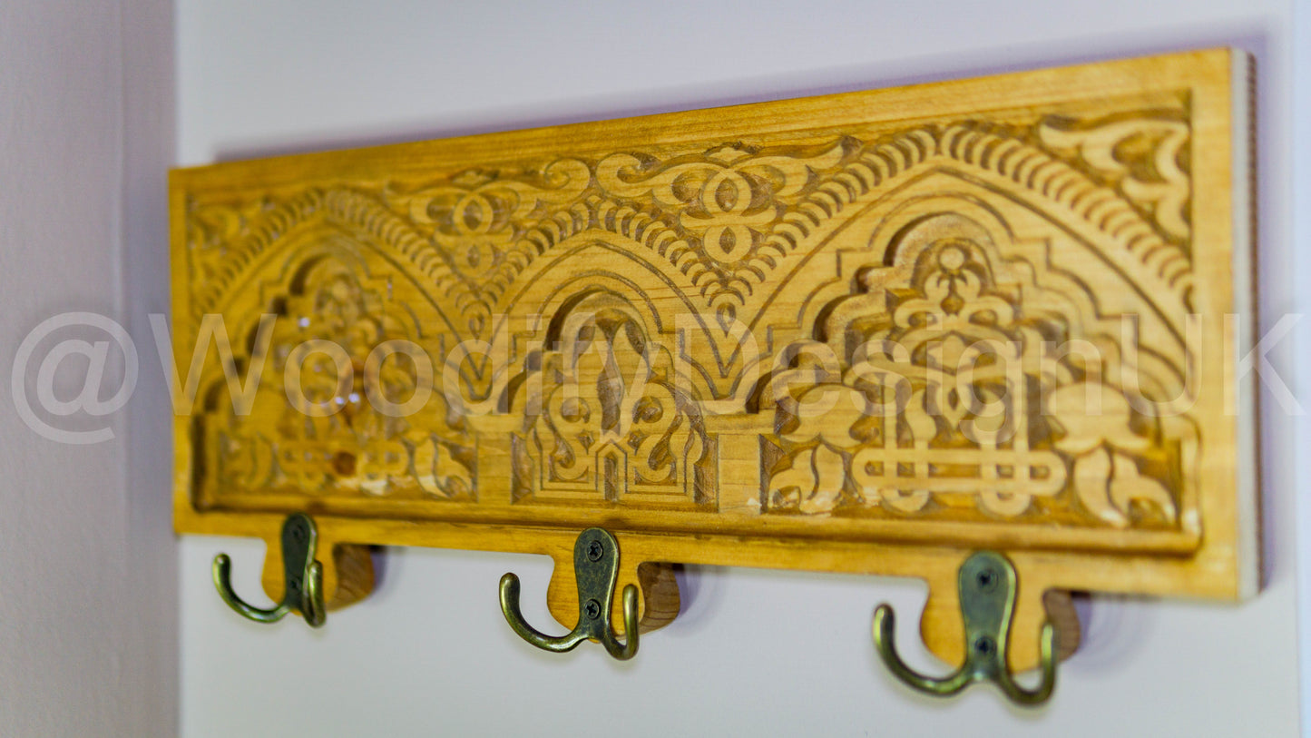 Alhambra Elegance: Carved Coat Hanger.