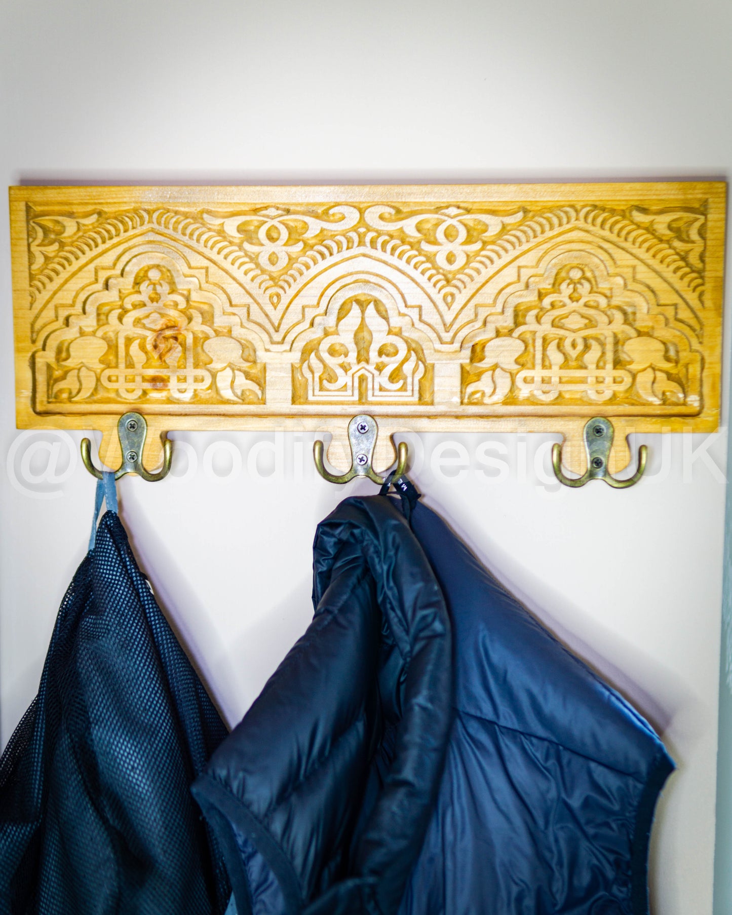 Alhambra Elegance: Carved Coat Hanger.