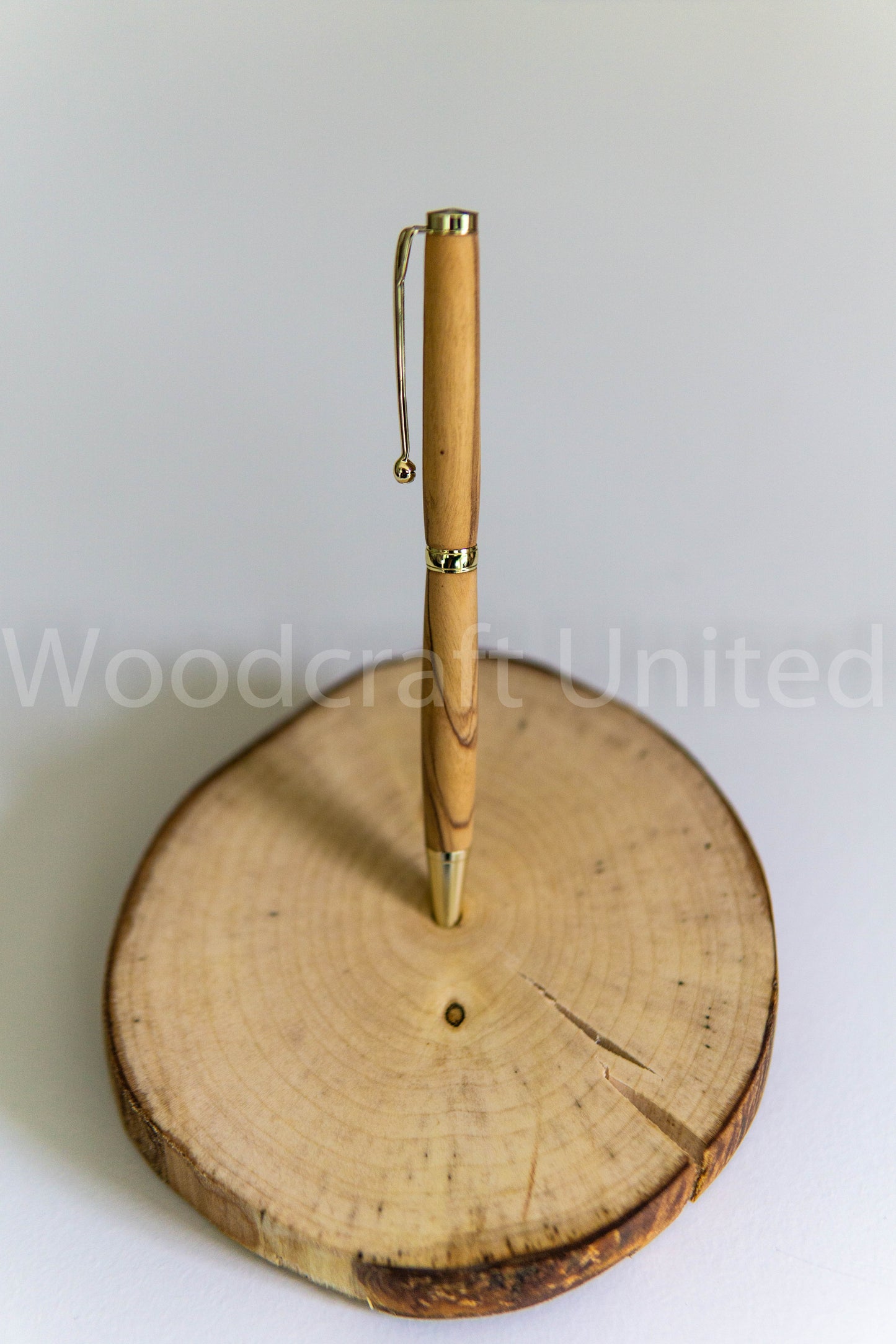 Hand-Turned Italian Olive Wood Pen – Slim Design