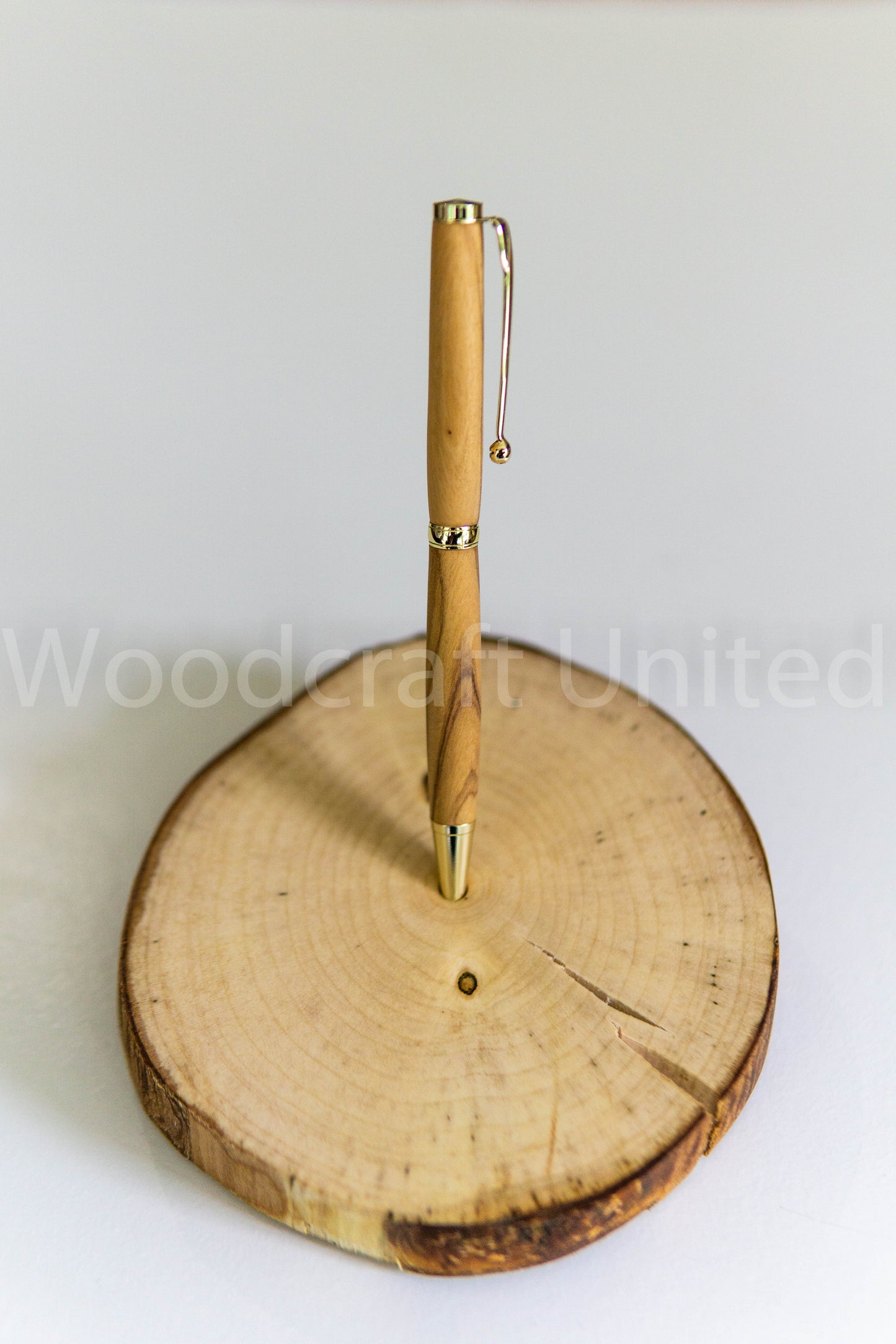 Hand-Turned Italian Olive Wood Pen – Slim Design