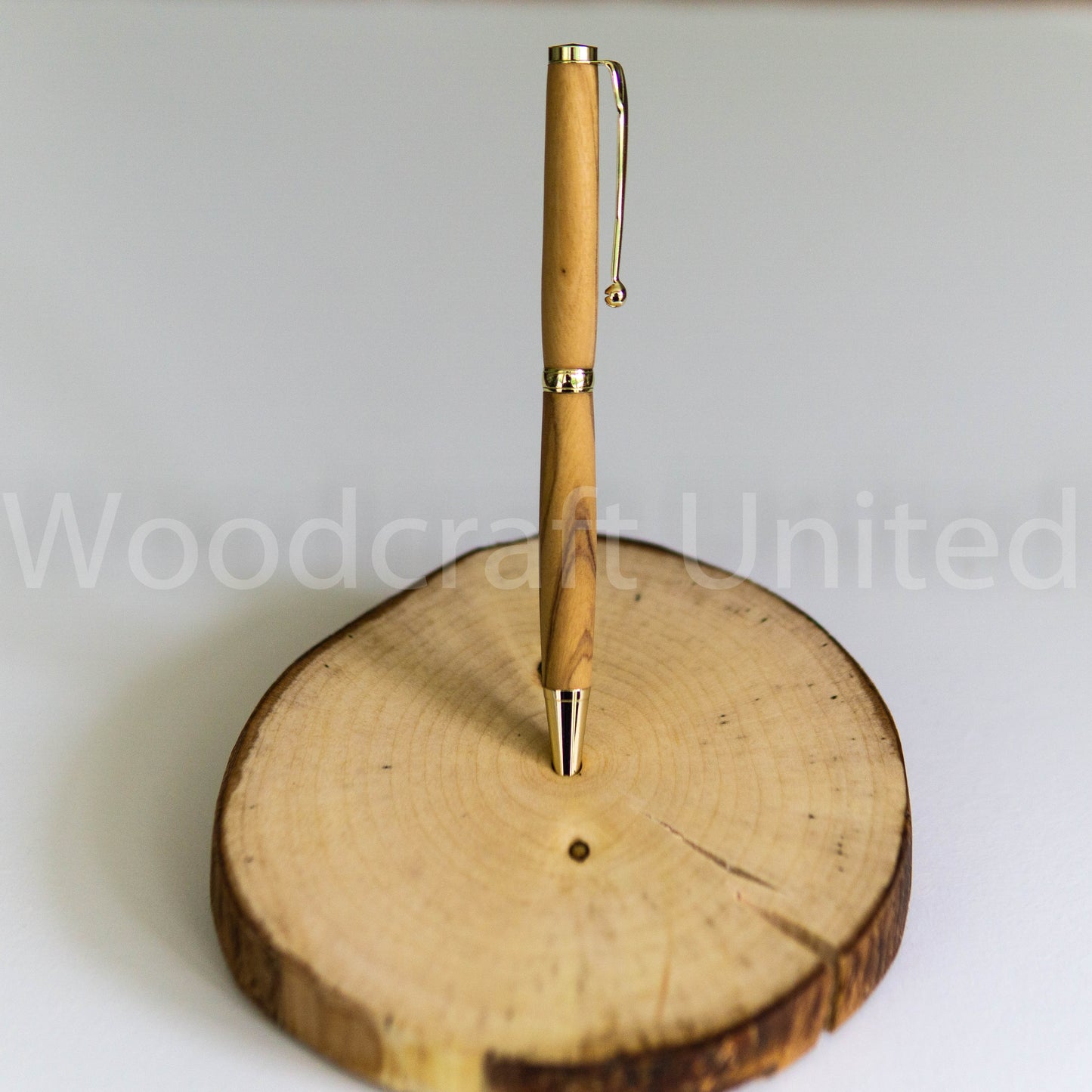 Hand-Turned Italian Olive Wood Pen – Slim Design