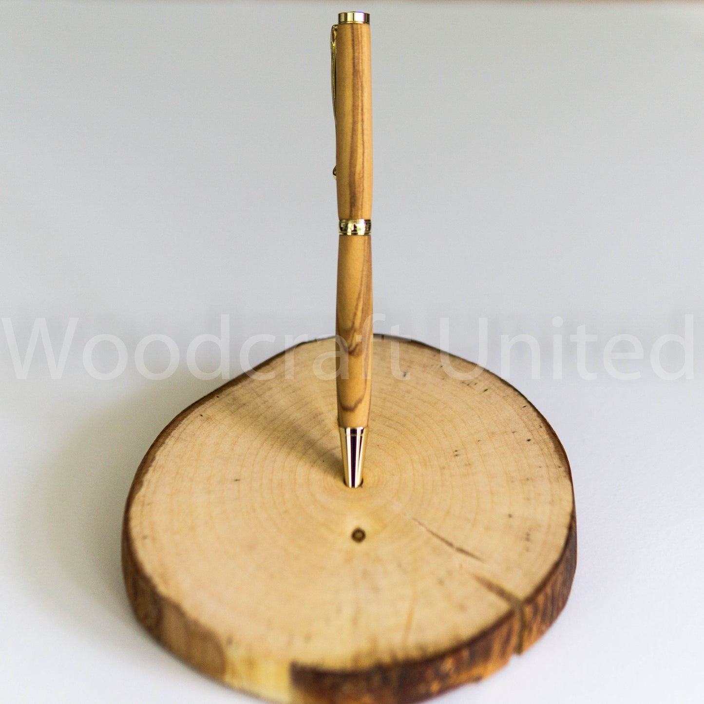 Hand-Turned Italian Olive Wood Pen – Slim Design