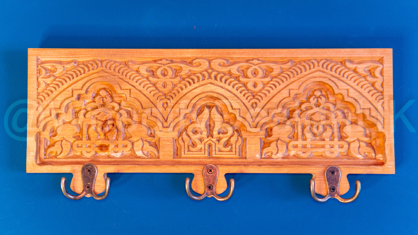 Alhambra Elegance: Carved Coat Hanger.