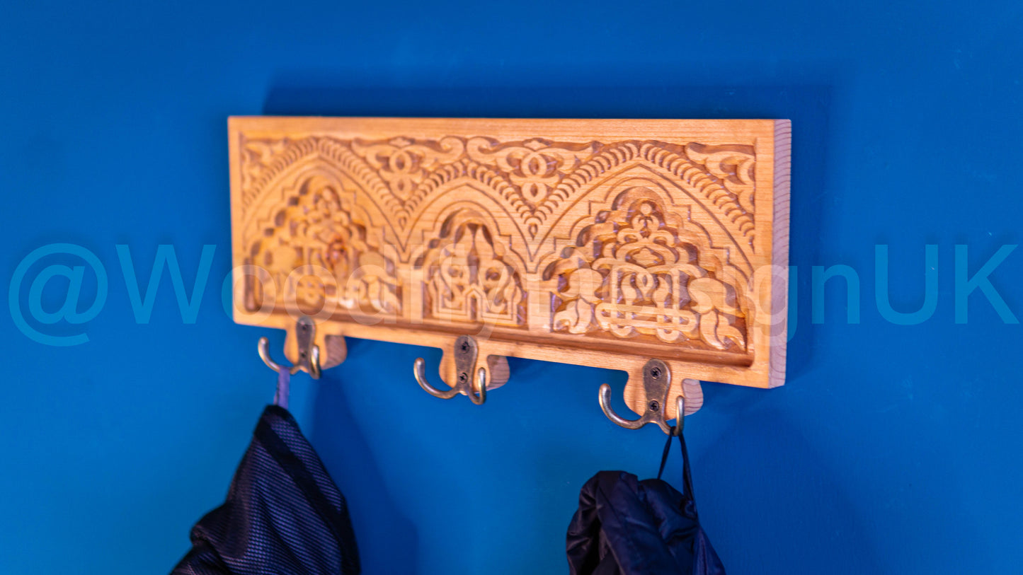 Alhambra Elegance: Carved Coat Hanger.