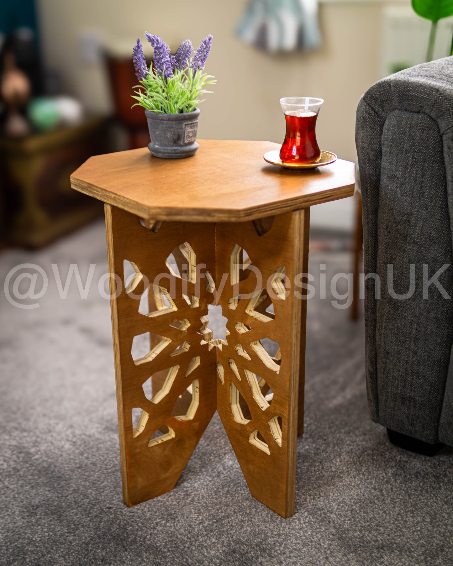 Hexagonal Modern Moroccan Style End Table