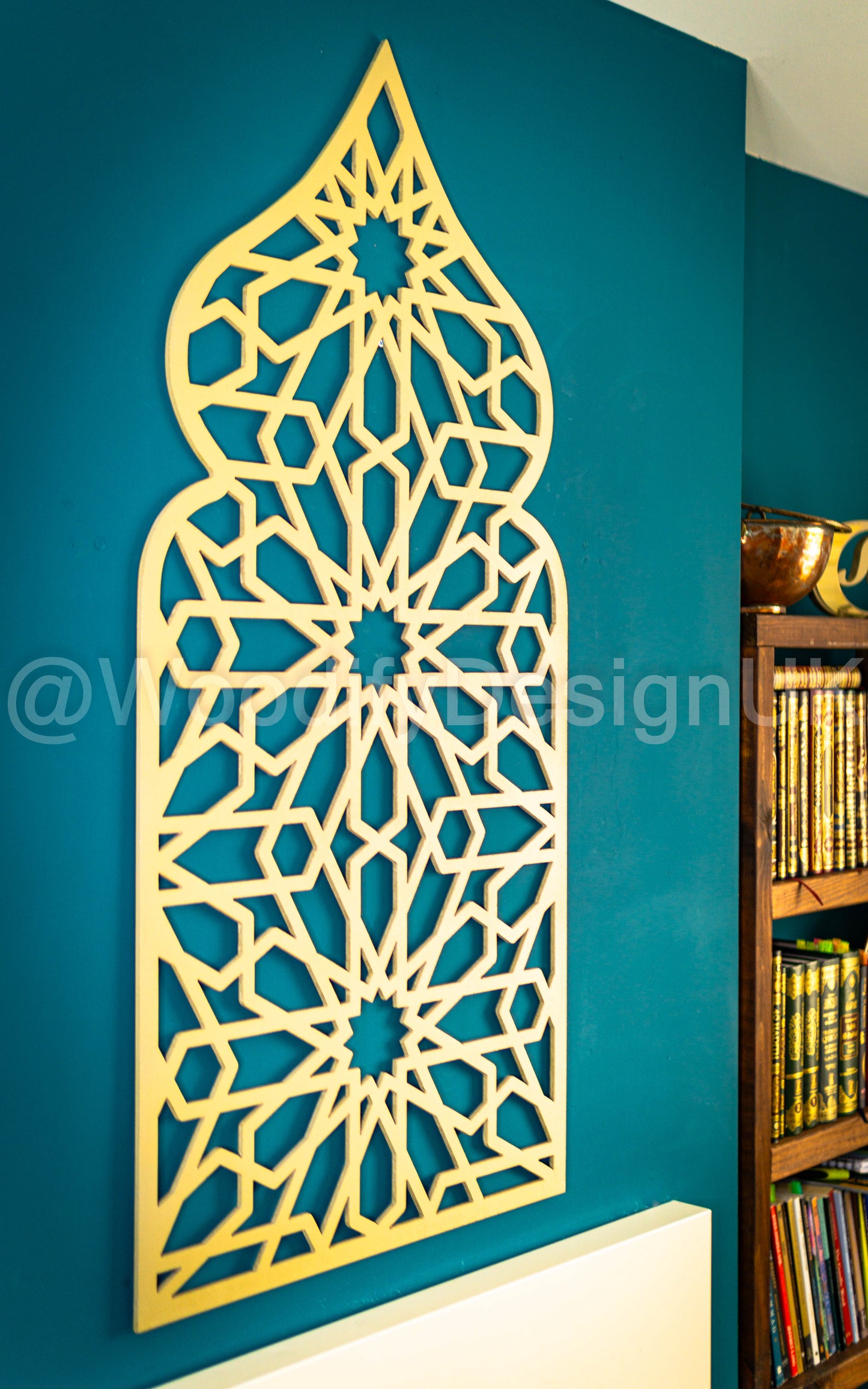 Geometric Wall Art, Moroccan Arch Wall Art, Alhambra Wood Panel.