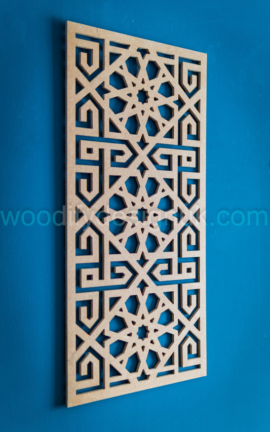 Moorish Style Wooden Wall Decor - Geometric Wooden Wall Panel.