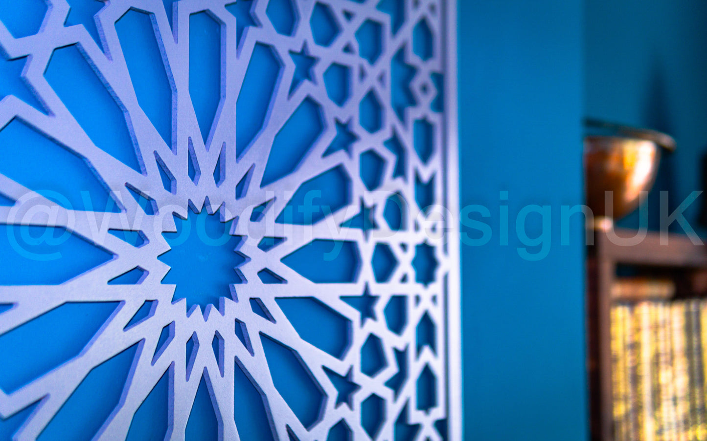 Moroccan Wood Panel, geometric Wall Art, Islamic latticework, Alhambra designs.