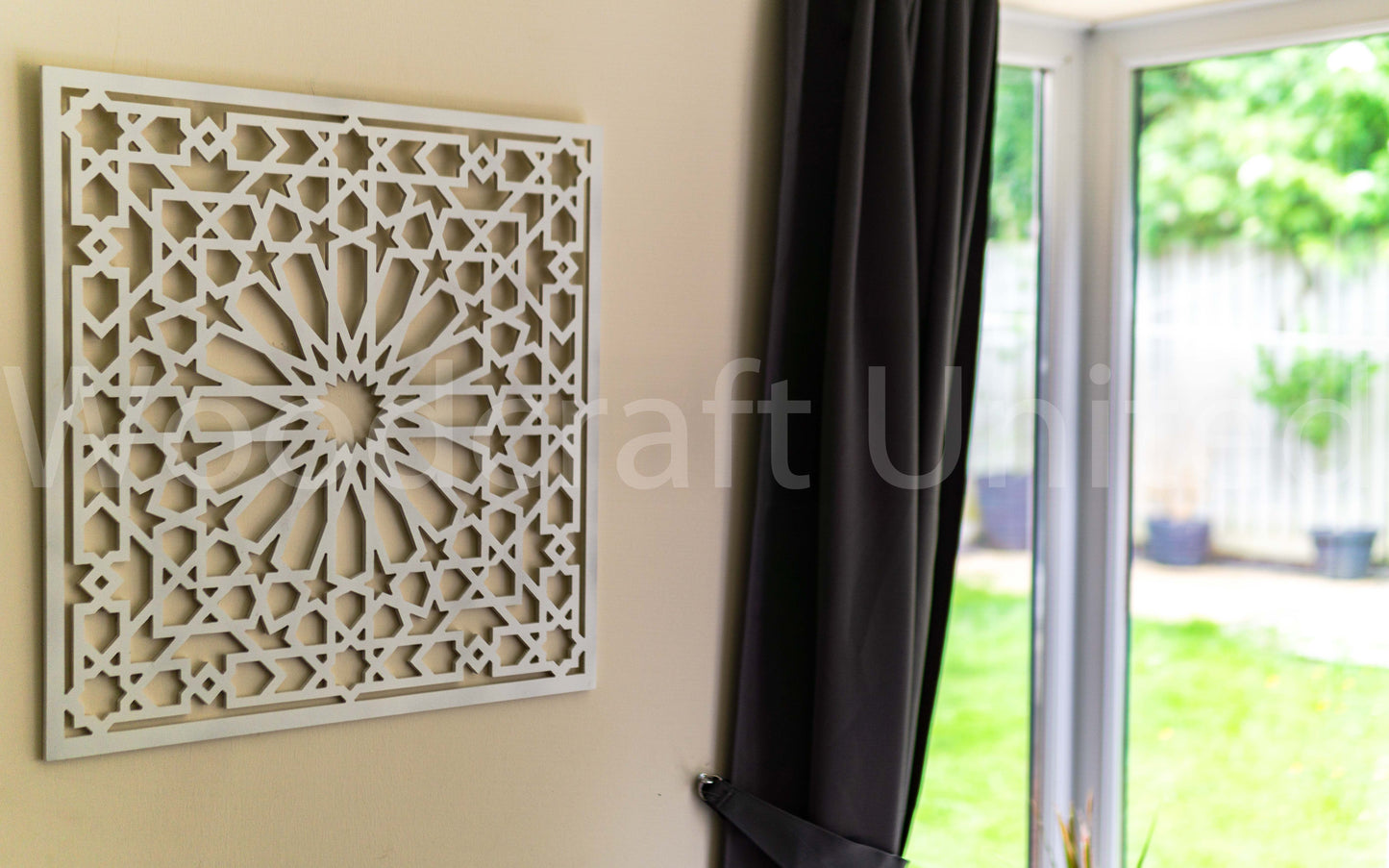 Moroccan Wood Panel, geometric Wall Art, Islamic latticework, Alhambra designs.