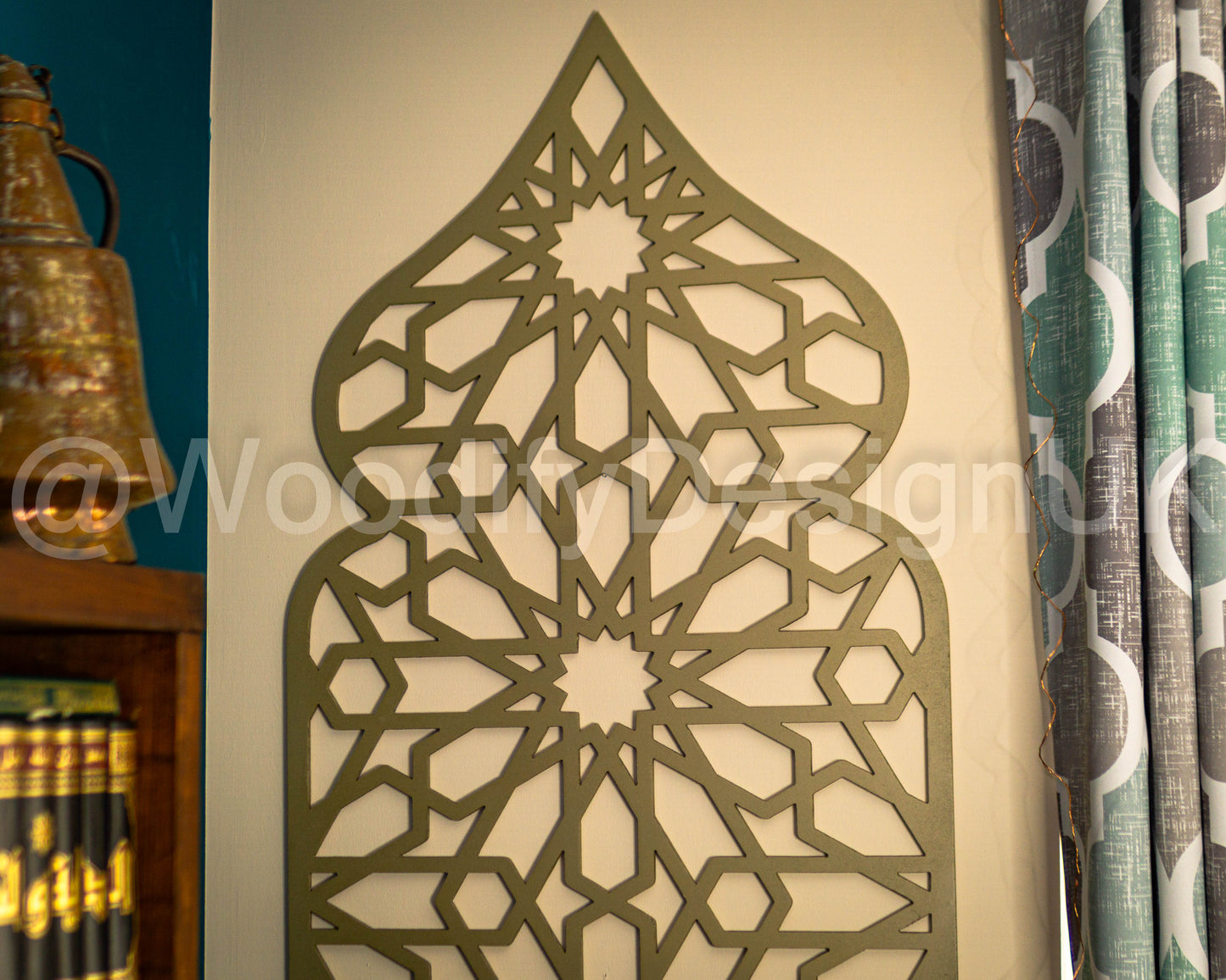 Geometric Wall Art, Moroccan Arch Wall Art, Alhambra Wood Panel.