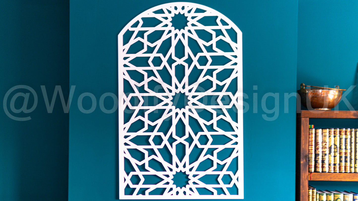 Moroccan Arch Wall Art, geometric Wall Art, Alhambra Wood Panel, Arabic Wall Art.