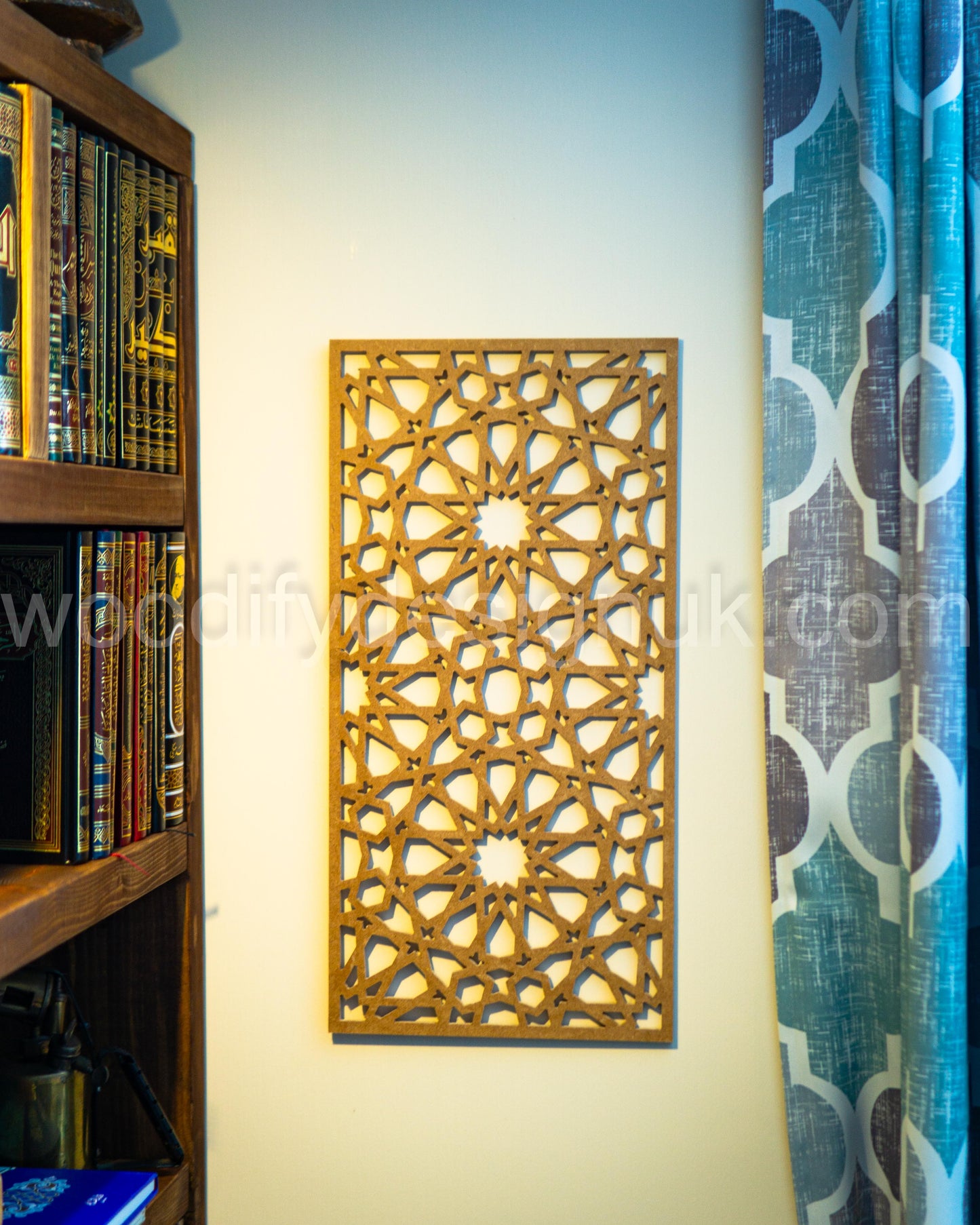 Geometric Wooden Wall Art - Moroccan Style Wooden Wall Decor.