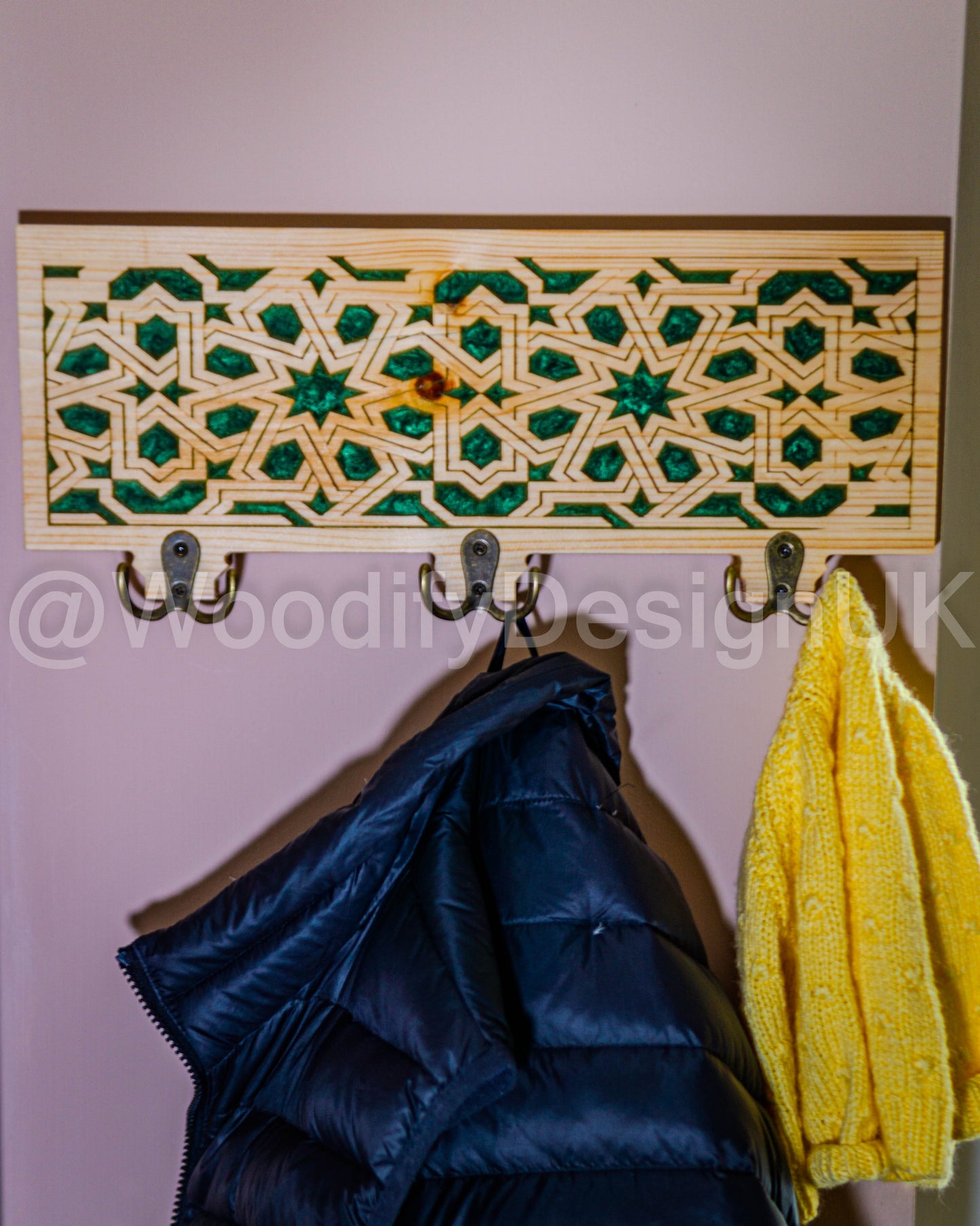 Epoxy Elegance, Moroccan & Andalusian Art Coat Hanger.