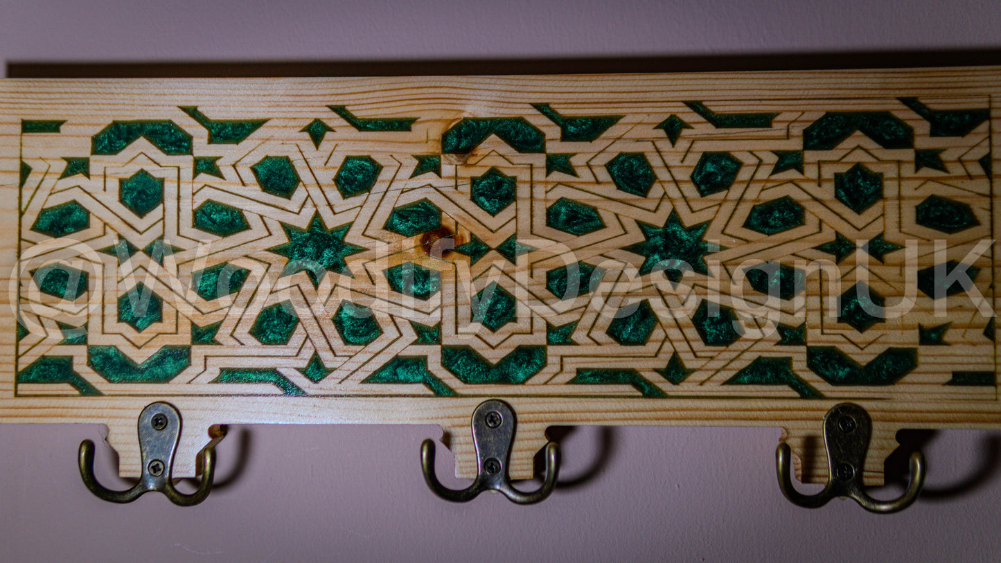 Epoxy Elegance, Moroccan & Andalusian Art Coat Hanger.