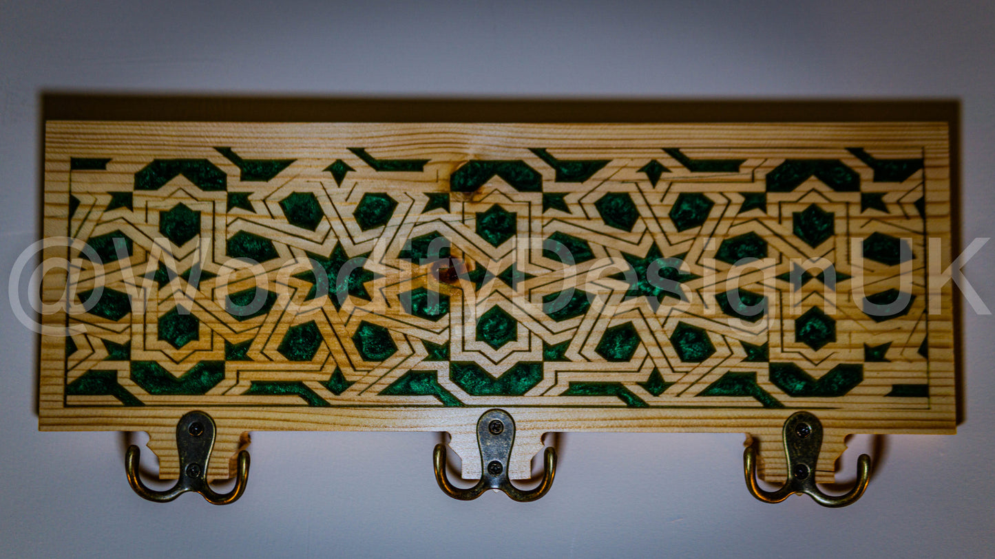 Epoxy Elegance, Moroccan & Andalusian Art Coat Hanger.