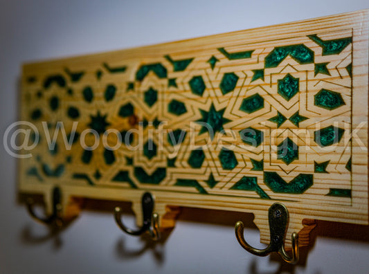 Epoxy Elegance, Moroccan & Andalusian Art Coat Hanger.